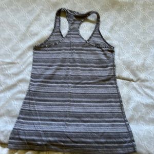 Lululemon Gray stripped racer back tank top. Size 6